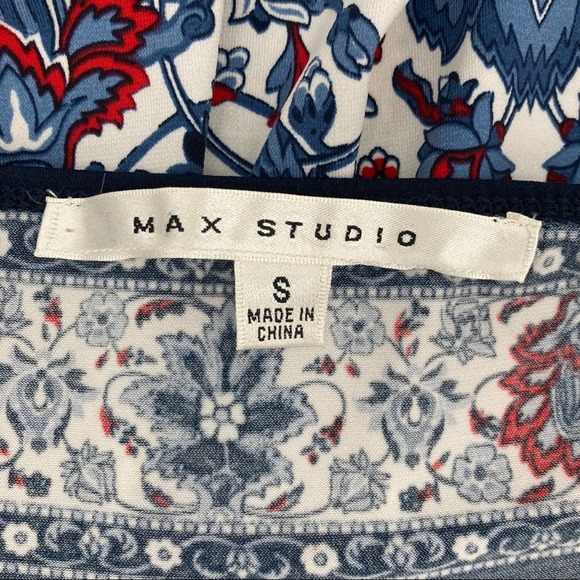 Max Studio Size Small Floral Print Boatneck Half Sleeve Jersey Shift Dress - Picture 7 of 8